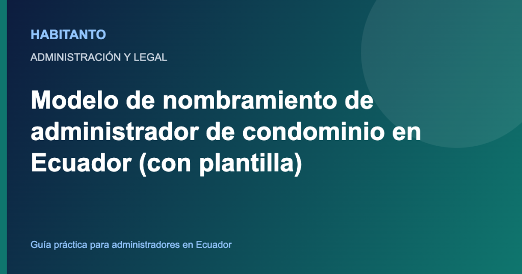Nombramiento de administrador de condominio